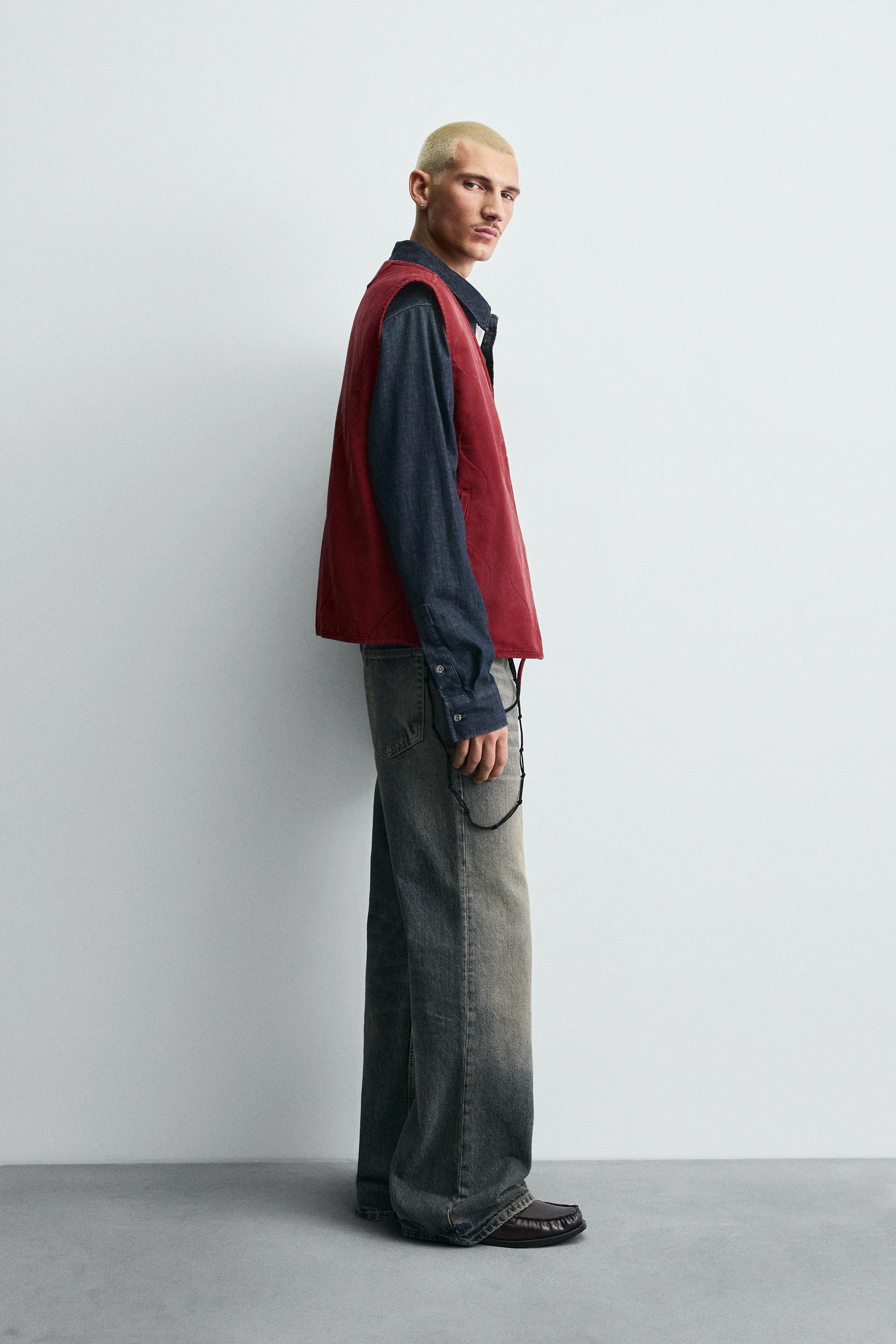 WASHED TOPSTITCHED WAISTCOAT - Image 4