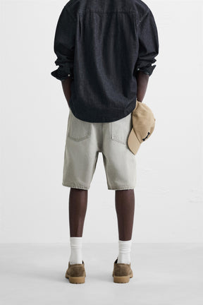 STRAIGHT-LEG DENIM BERMUDA SHORTS - Image 3