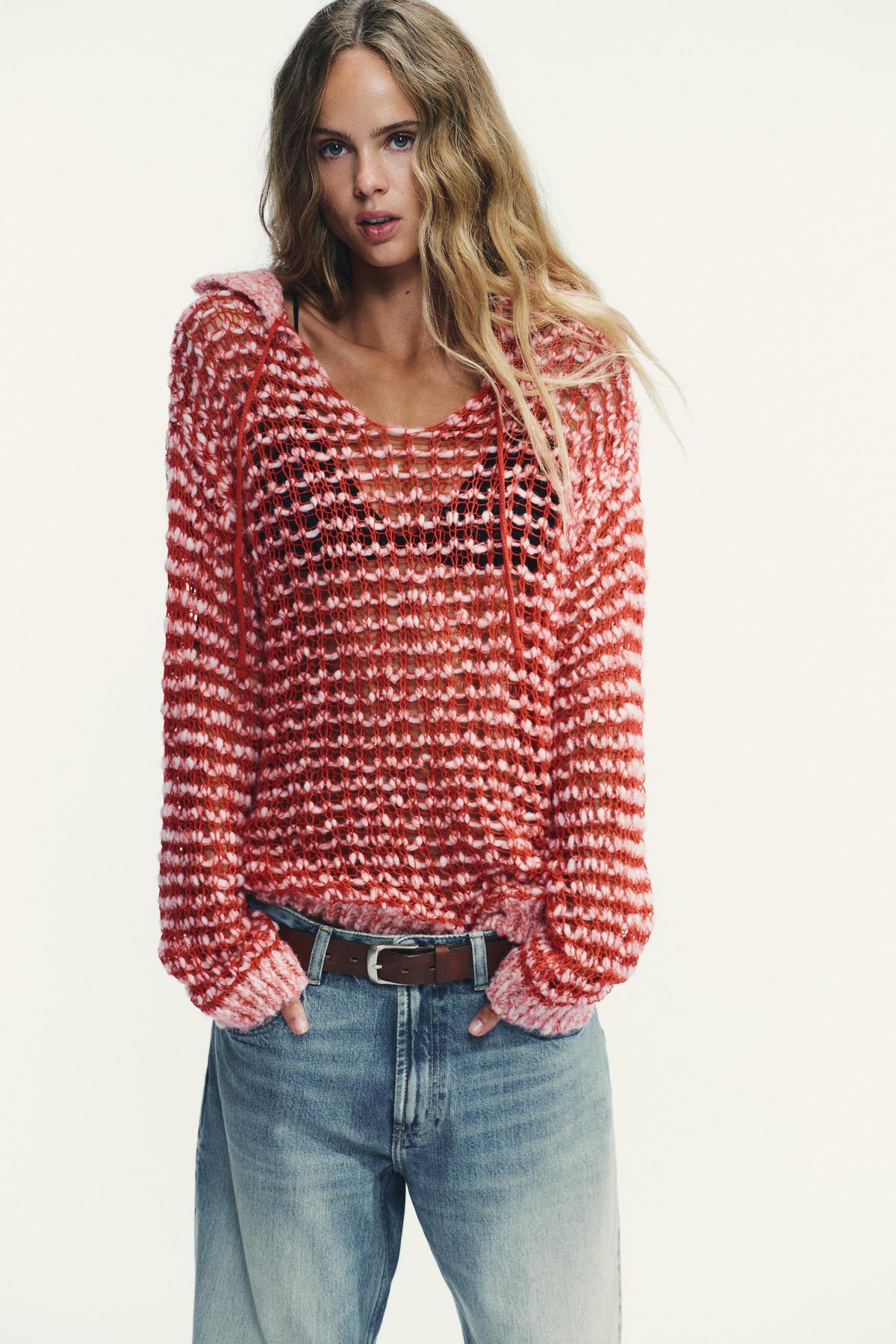 Wool Pointelle Knit Polo