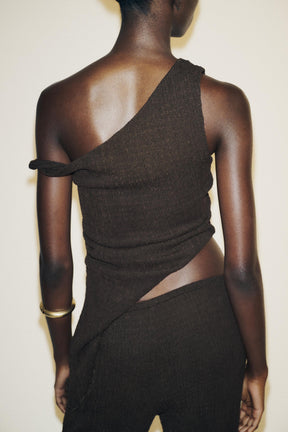 Textured Asymmetric Fashion Top