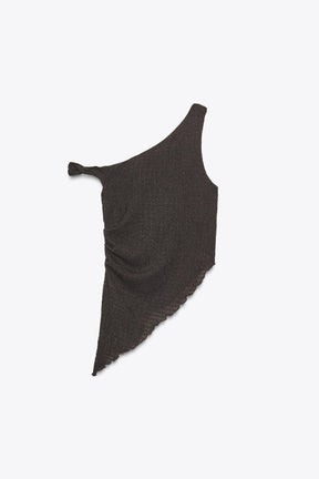 Textured Asymmetric Fashion Top