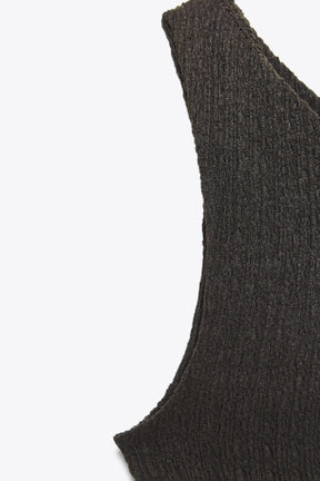 Textured Asymmetric Fashion Top