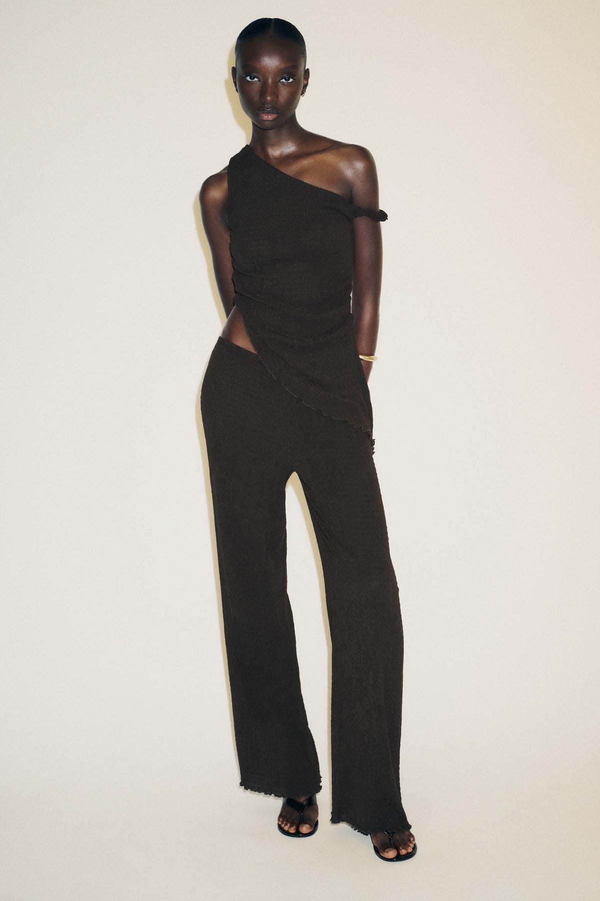 Textured Asymmetric Fashion Top