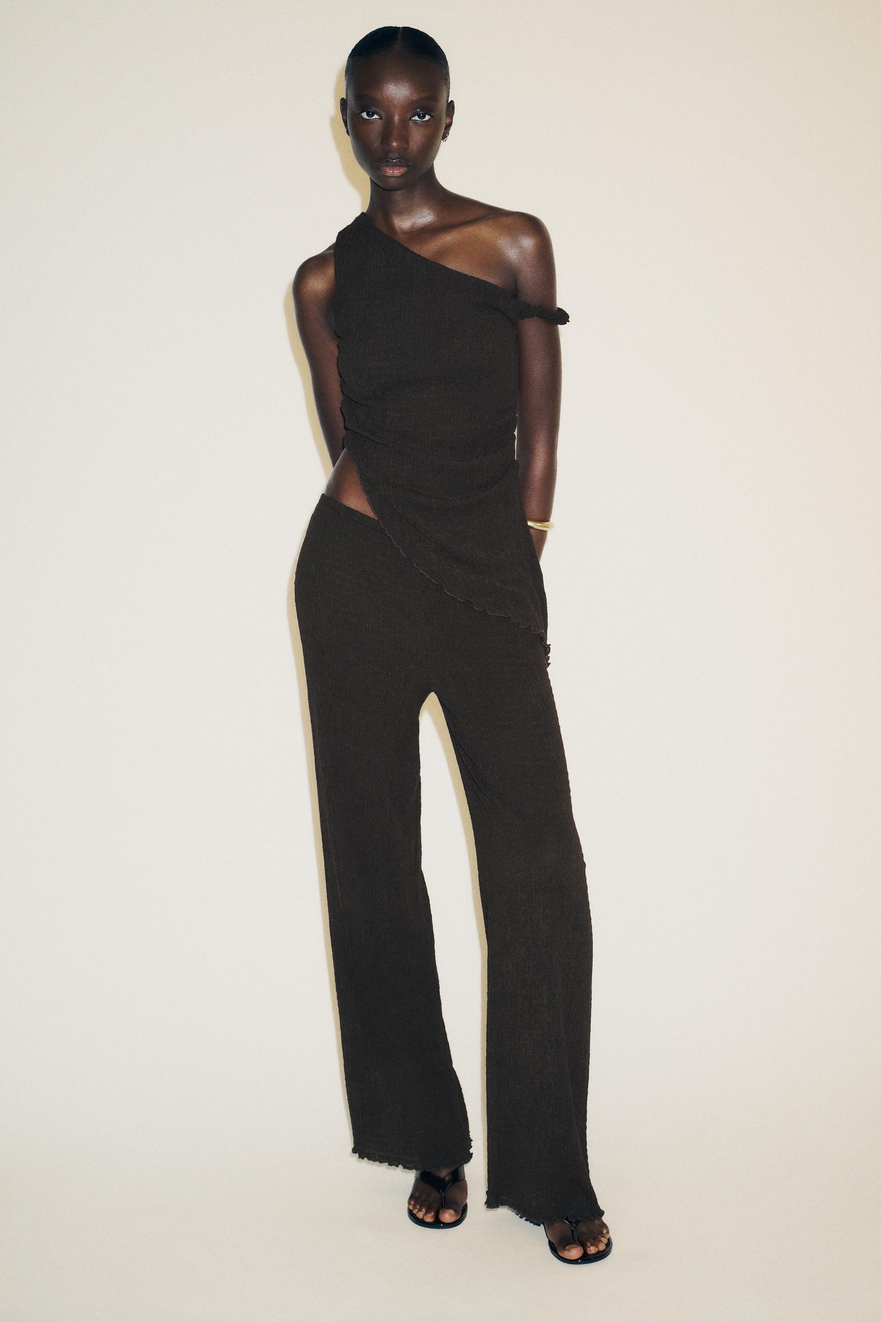 Textured Asymmetric Fashion Top