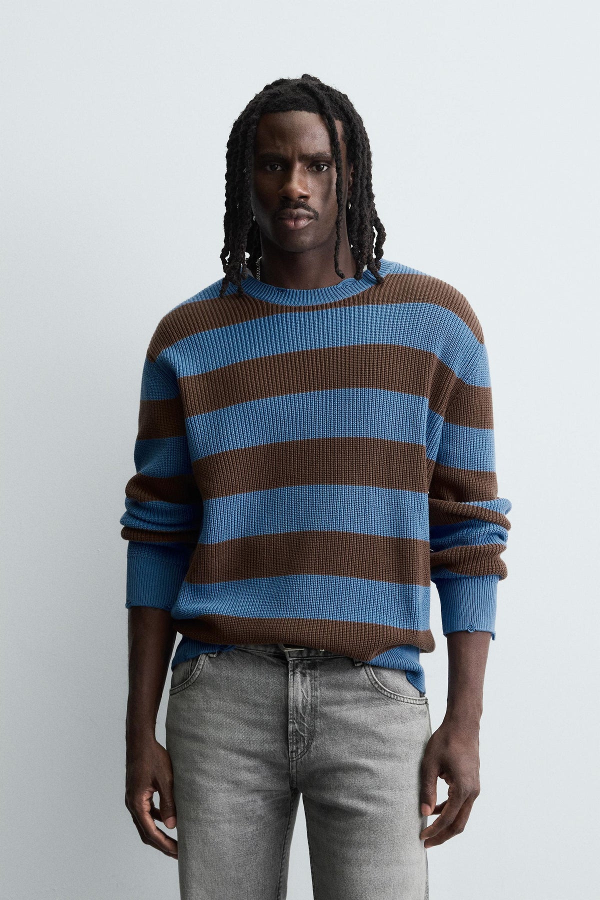 STRIPED PURL KNIT SWEATER - Image 2