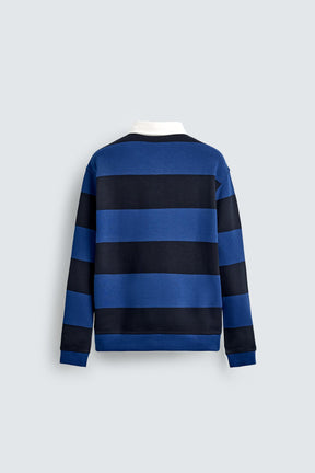 CONTRAST COLLAR POLO SWEATSHIRT - Image 6