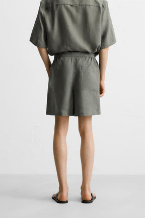 100% LINEN BERMUDA SHORTS - Image 3