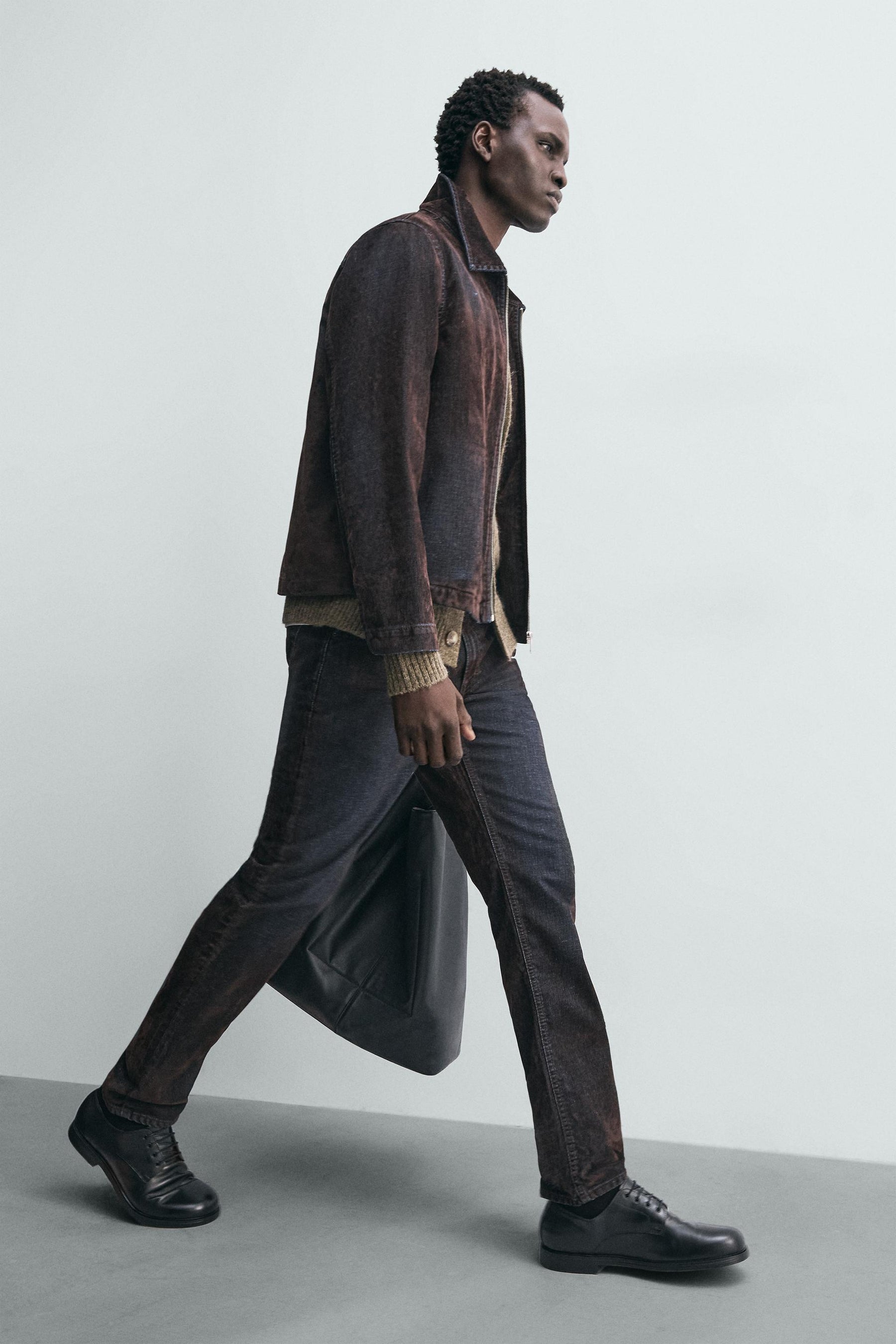 RELAXED FIT FLOCKED VELVET JEANS - Image 6