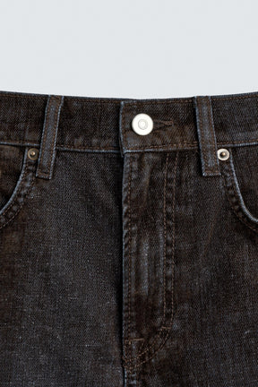 RELAXED FIT FLOCKED VELVET JEANS - Image 9