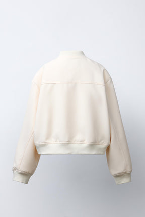 CROPPED BOMBER JACKET WITH SHOULDER PADS - Image 4