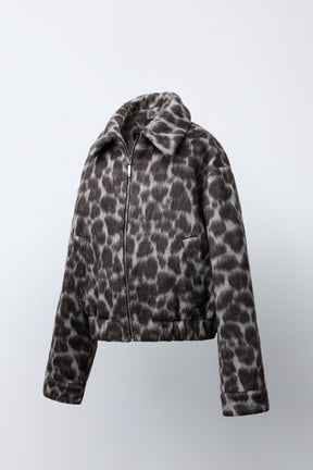 ANIMAL PRINT BOMBER JACKET - Image 2