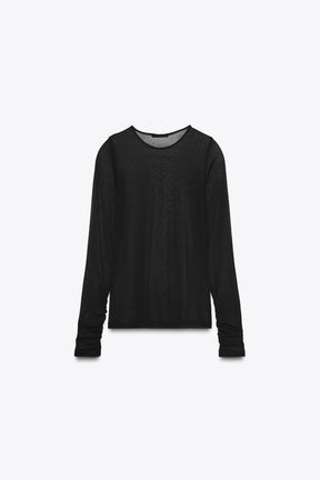 SEMI-SHEER GATHERED SHIRT