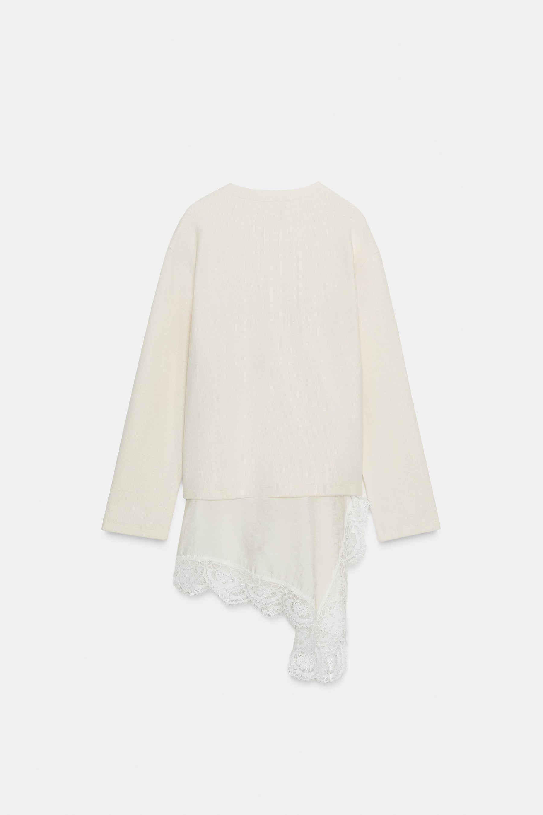 Asymmetric Lace Detail T-Shirt