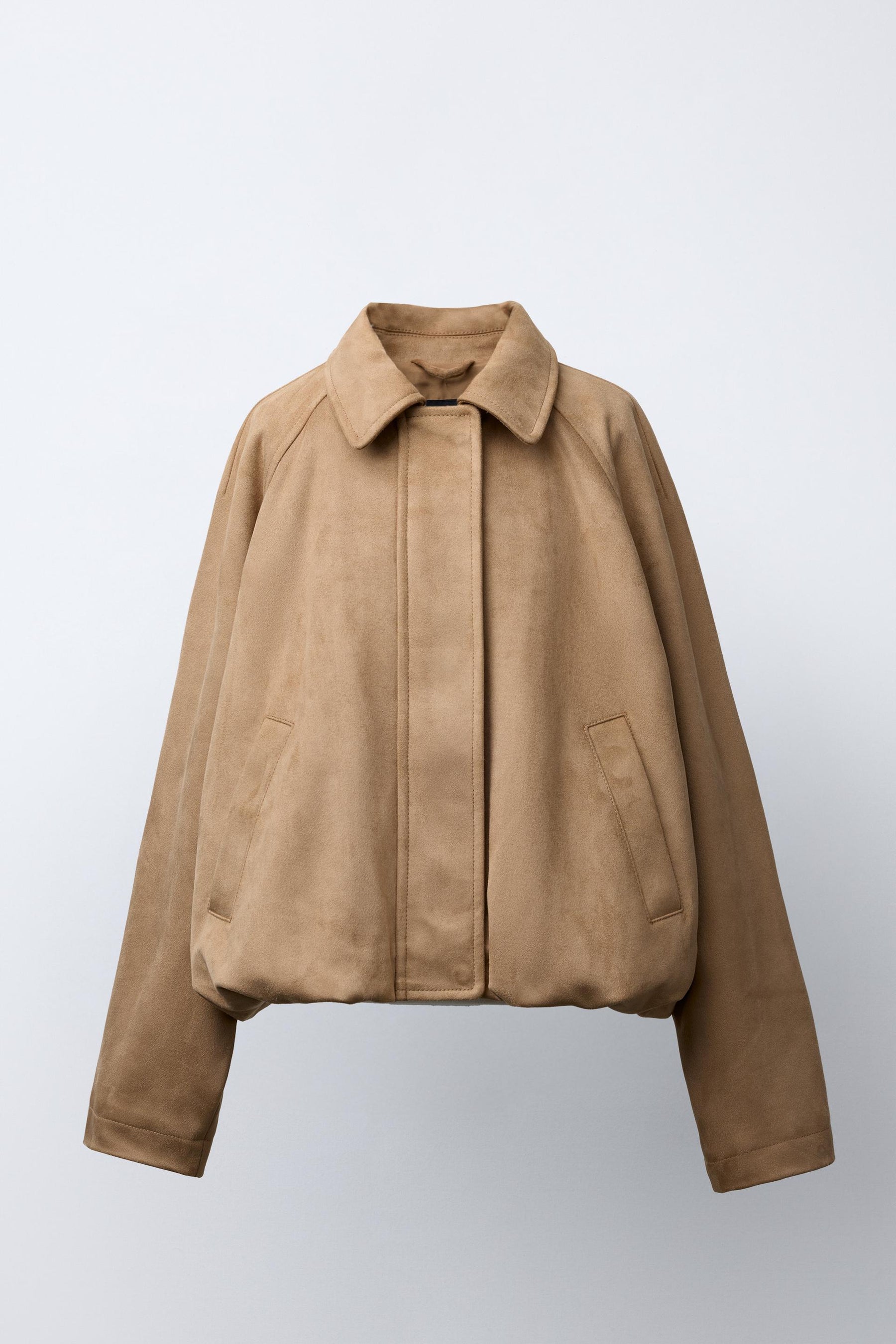 FAUX SUEDE BOMBER JACKET - Image 1