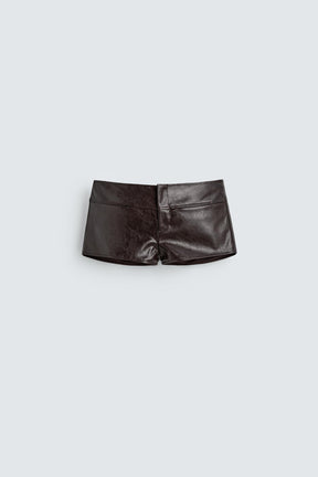 Leather Effect Mini Shorts
