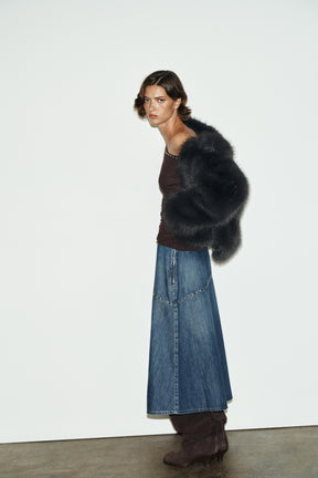 SHORT FAUX FUR COAT WITH TOGGLES - Image 5