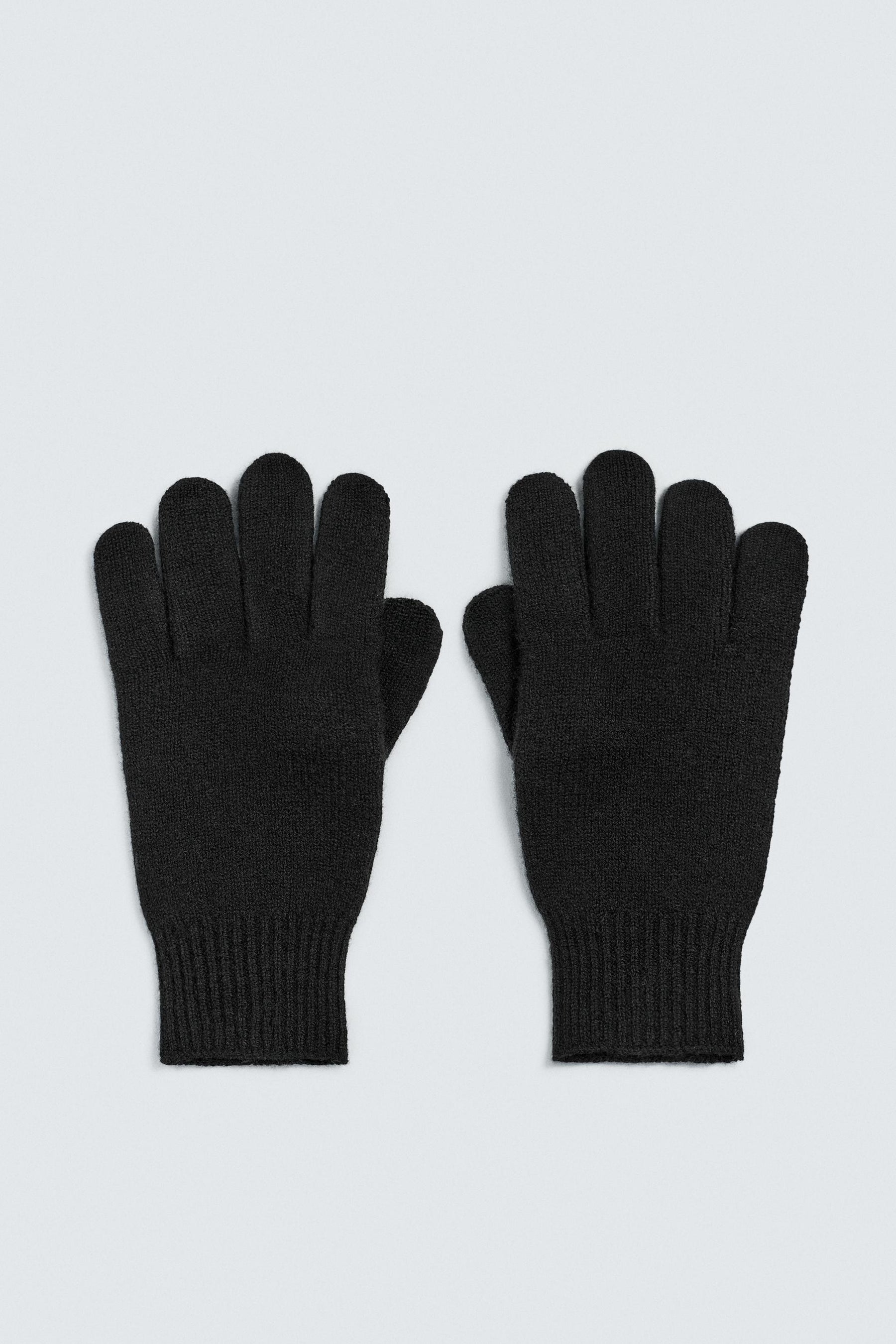 KNIT WOOL BLEND GLOVES - Image 1