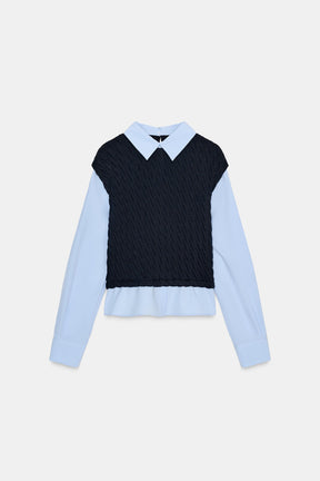 CONTRAST POPLIN SHIRT