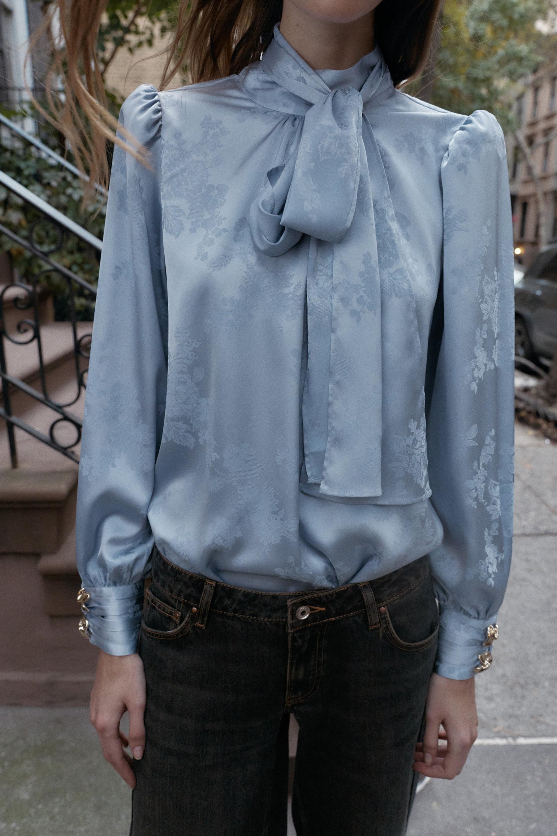 Satin-finish Jacquard Shirt