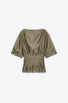 Pleated Knit Blouse