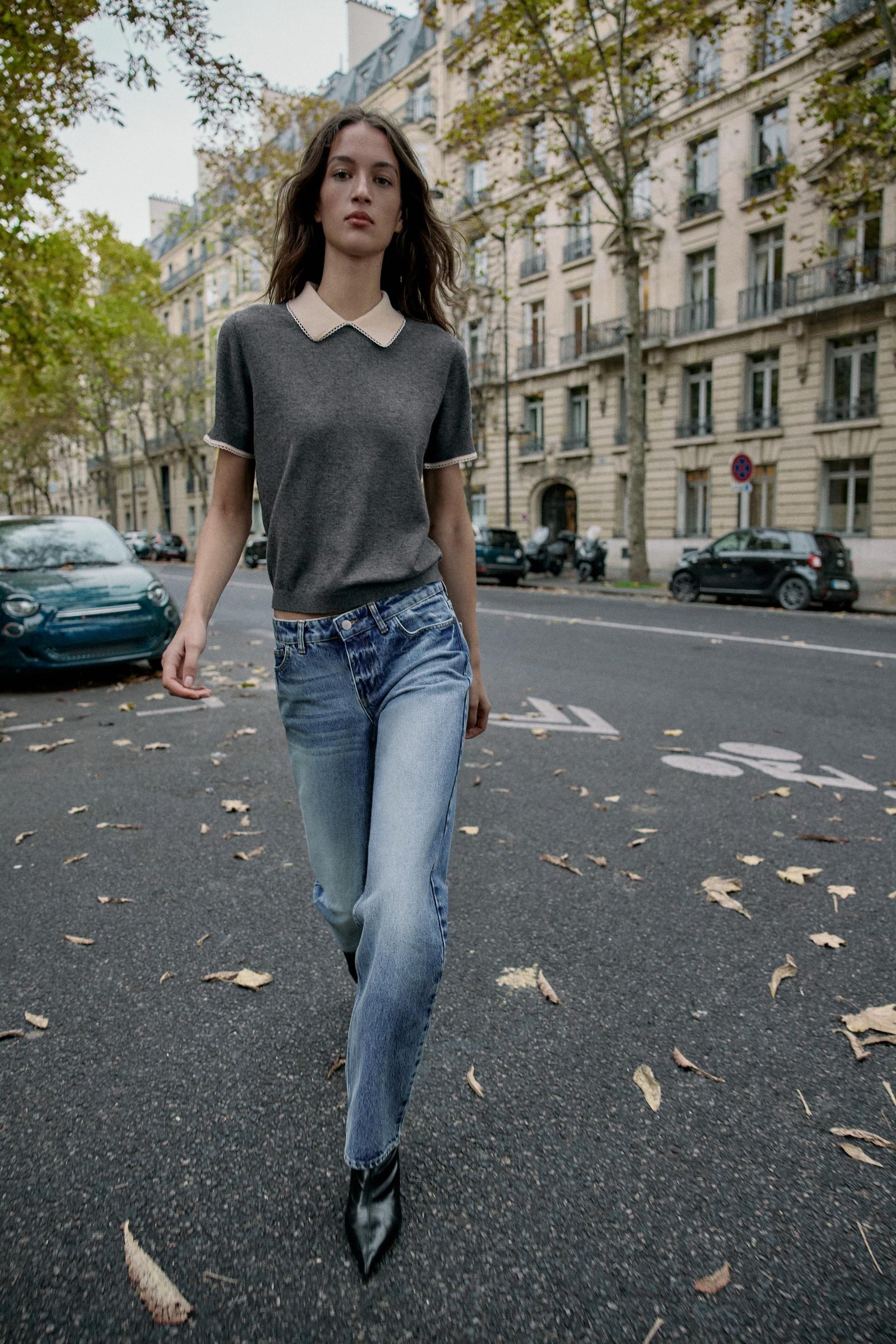 Lace-Trimmed Short Sleeve Shirt