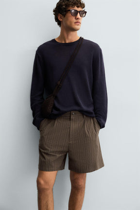 STRIPED REGULAR FIT BERMUDA SHORTS - Image 6