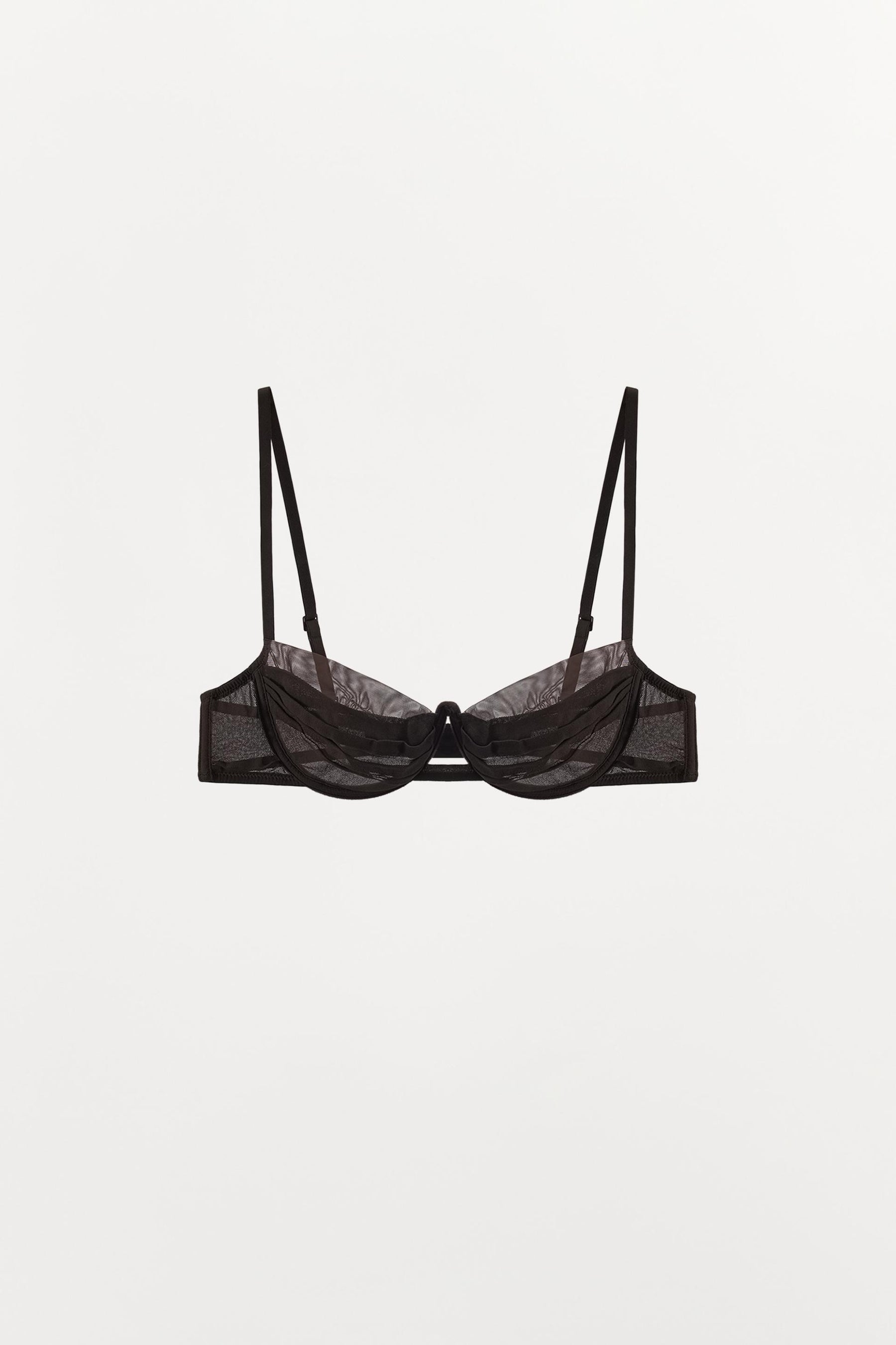 Pleated Underwired Contrast Bra