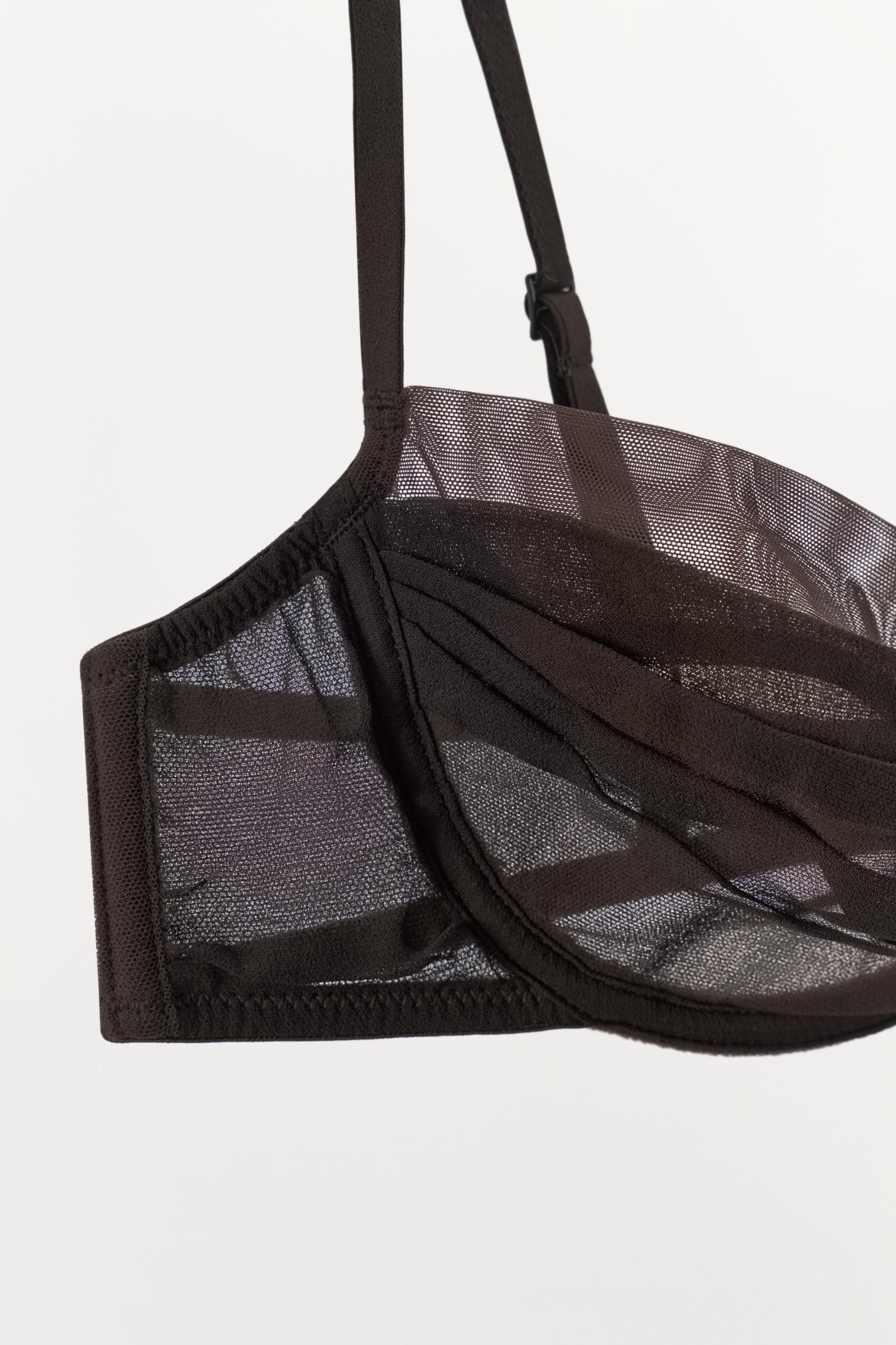 Pleated Underwired Contrast Bra