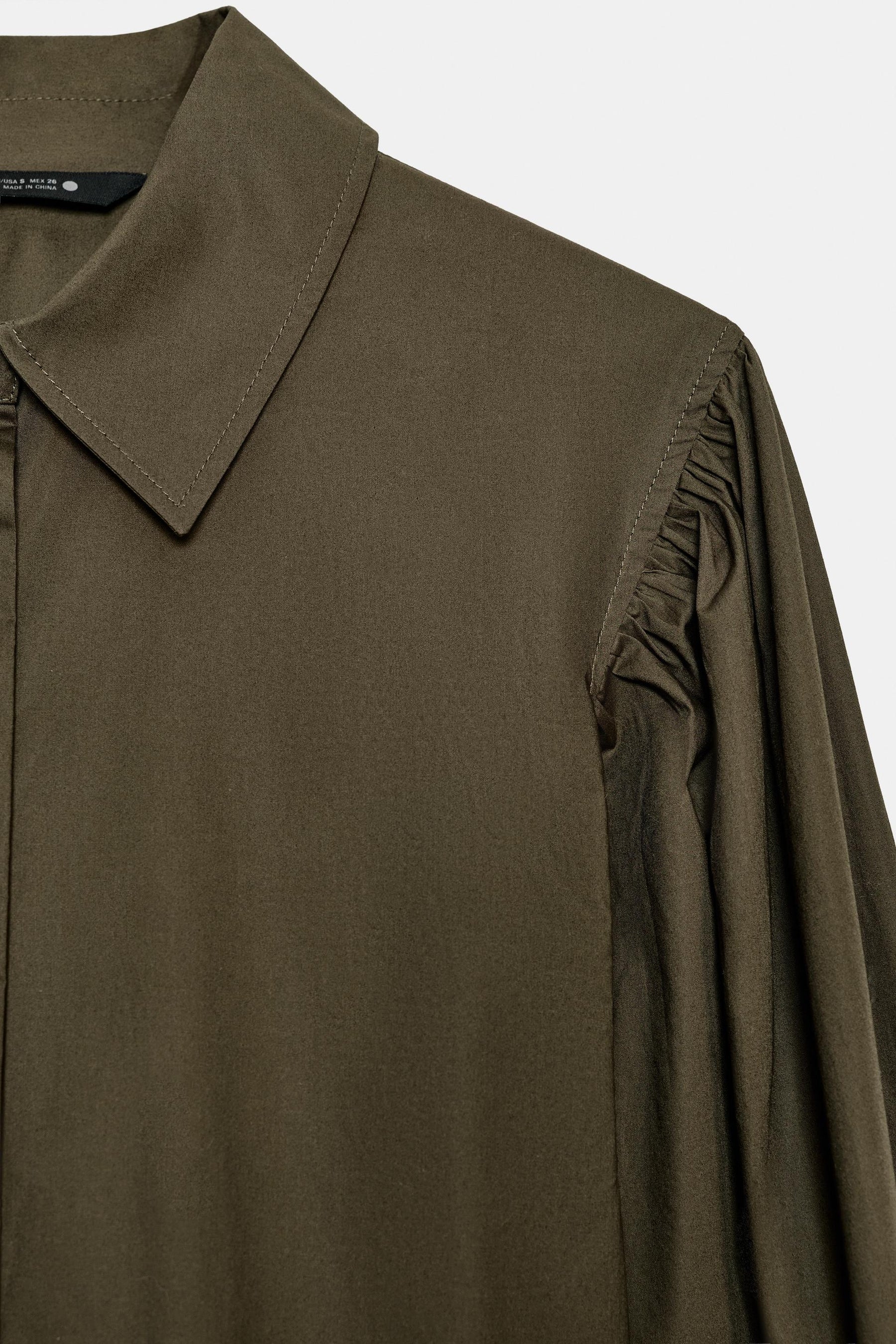 Puff Sleeve Poplin Shirt