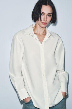 Poplin Shirt with Fur