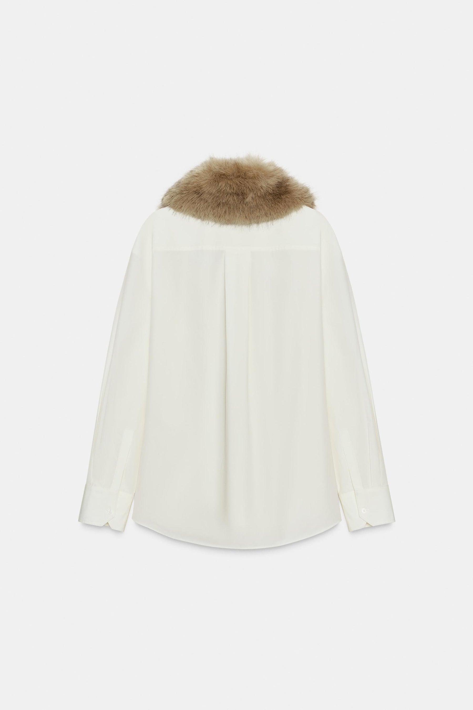 Poplin Shirt with Fur