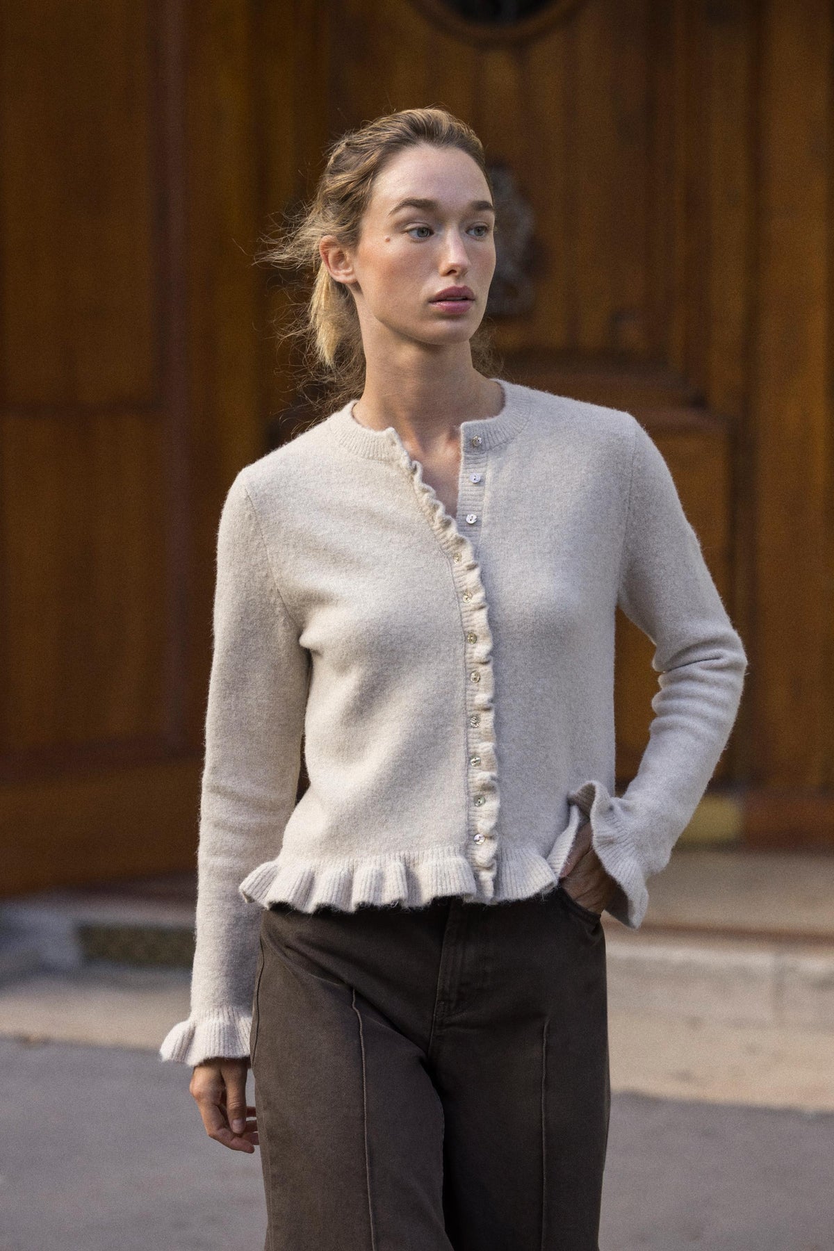 Ruffle Knit Cardigan