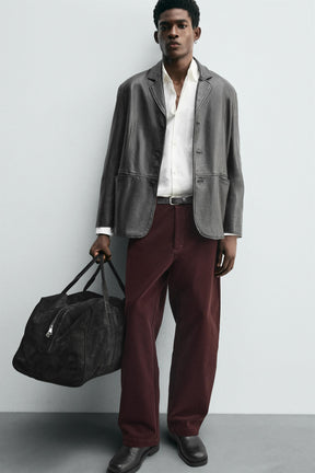 FLOCKED WIDE-LEG TROUSERS - Image 5