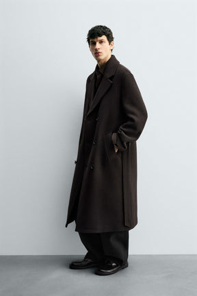 DOUBLE-BREASTED WOOL BLEND COAT WITH BELT - Image 4