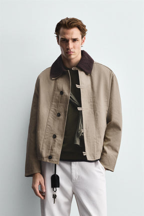 CONTRAST CROCHET COLLAR JACKET - Image 2