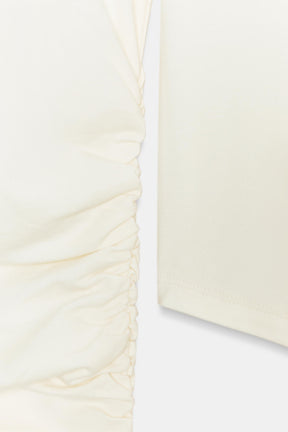 RUCHED COTTON-MODAL T-SHIRT