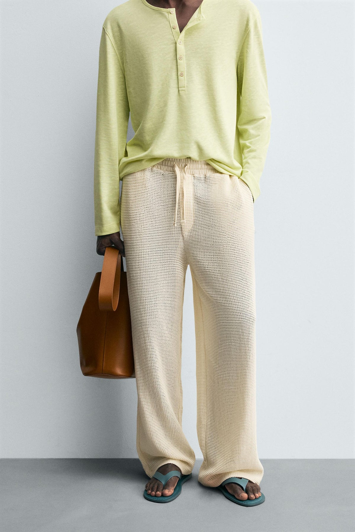 RELAXED FIT OPEN WEAVE TROUSERS - Image 2