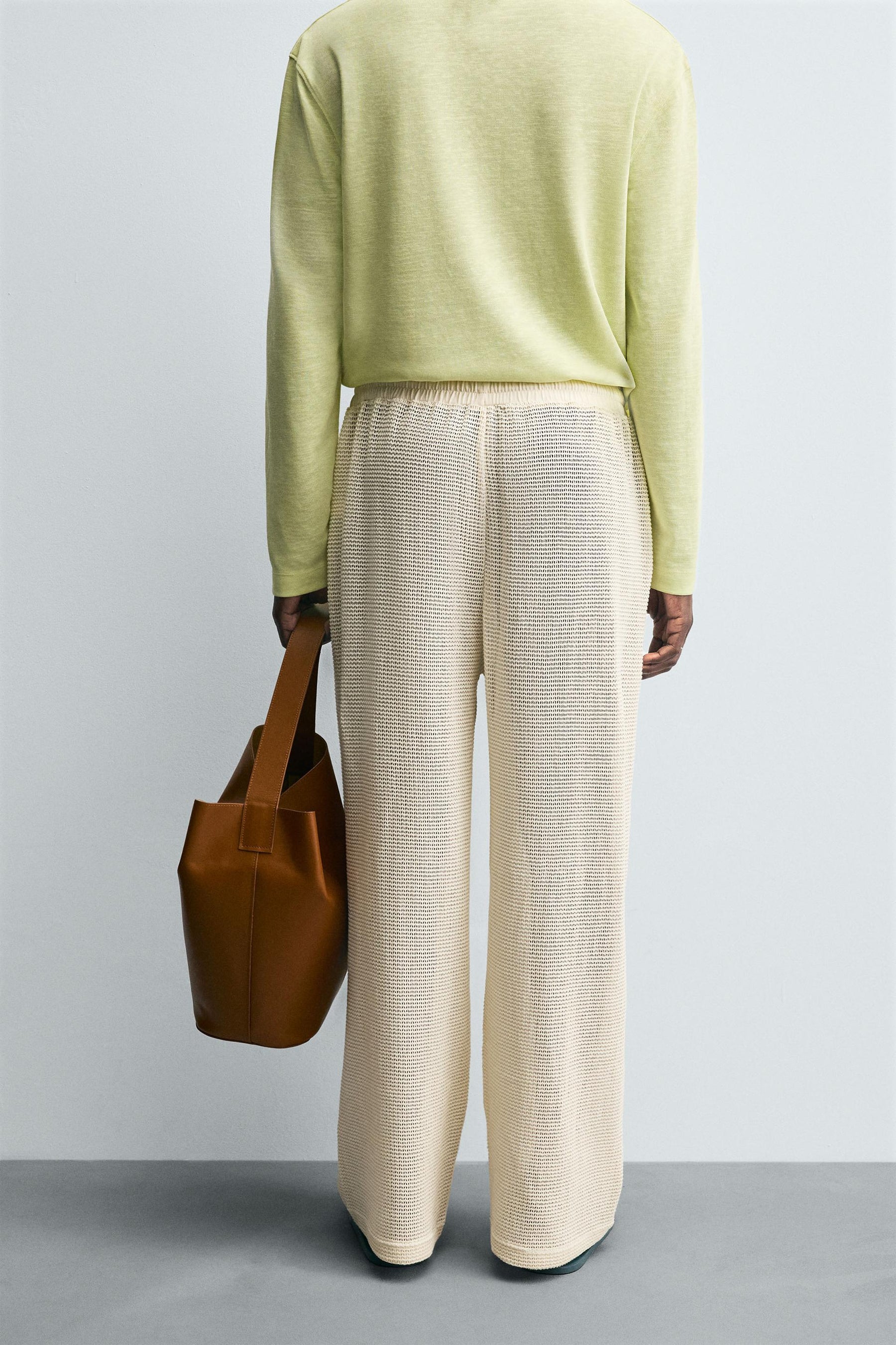RELAXED FIT OPEN WEAVE TROUSERS - Image 3