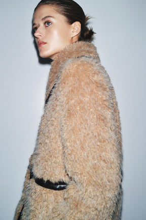 LONG FAUX SHEARLING COAT - LIMITED EDITION - Image 5