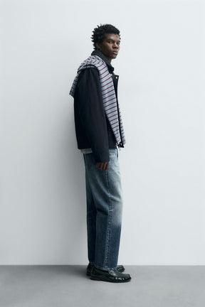 TOGGLE JACKET WITH CONTRAST COLLAR - Image 4