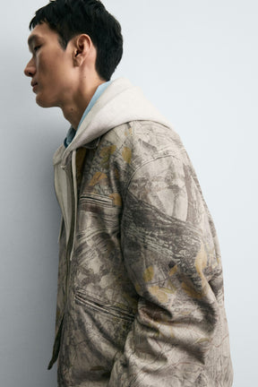 WASHED JACKET ABSTRACT PRINT - Image 6