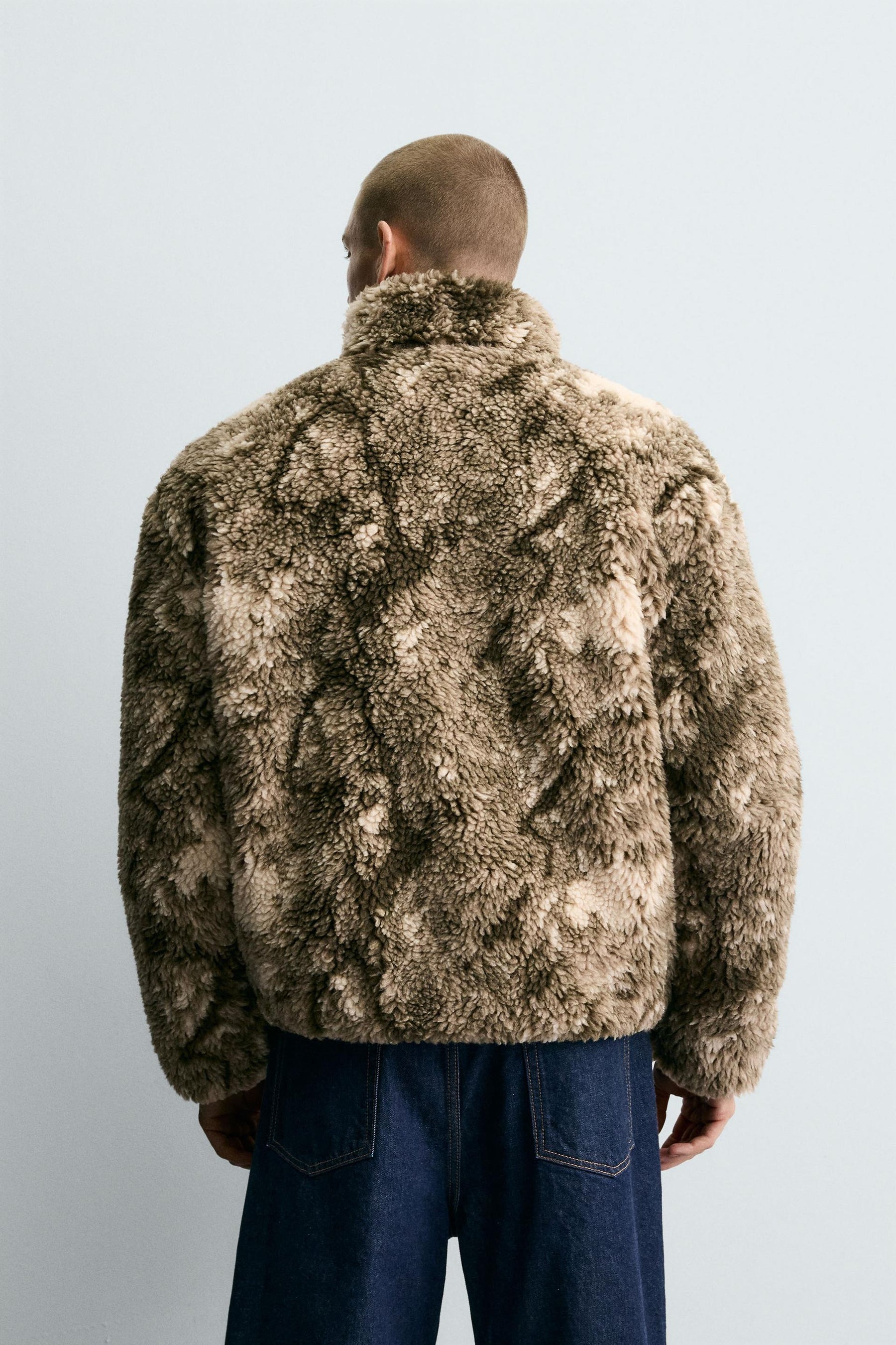 PRINTED FAUX SHEARLING JACKET - Image 3