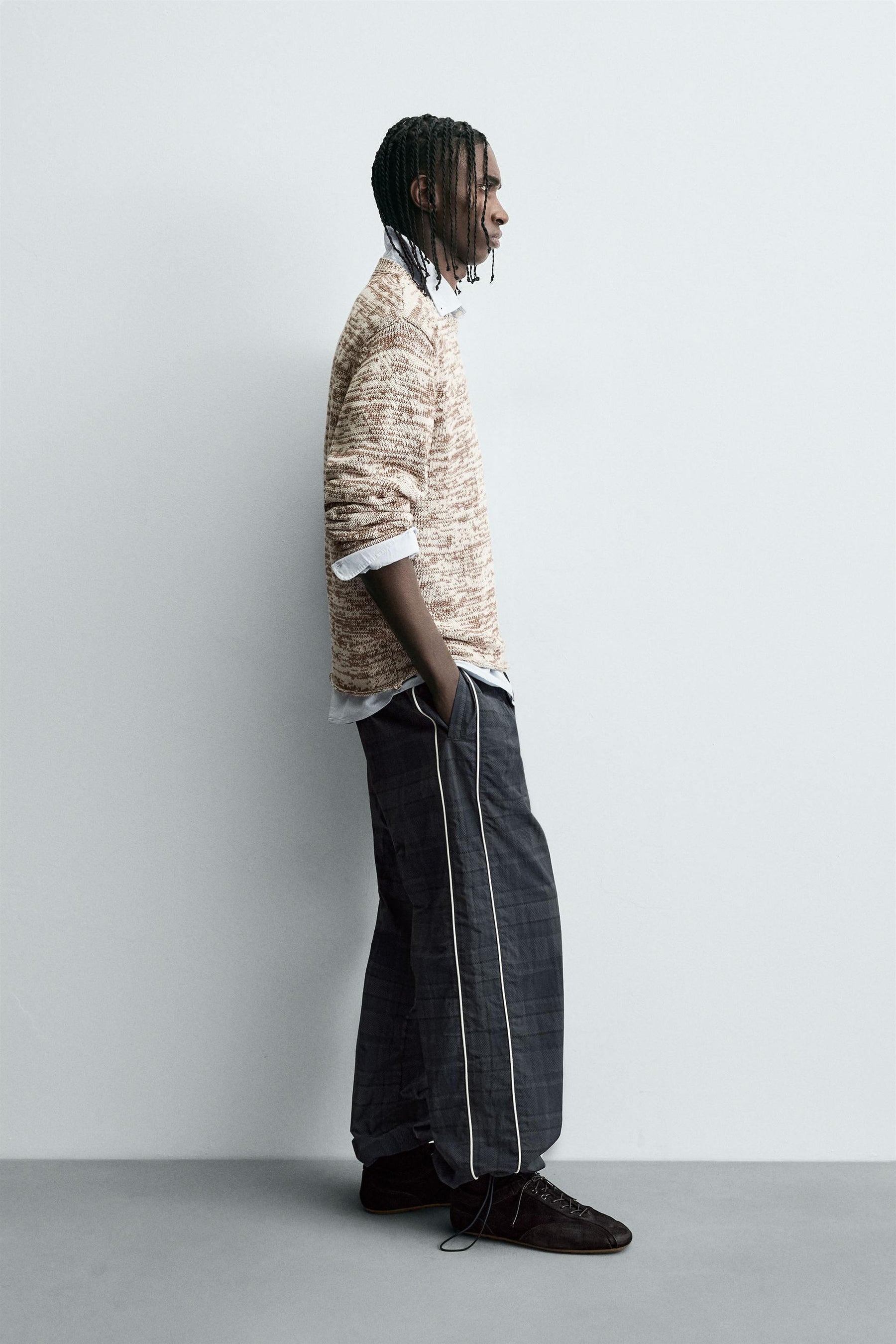 CONTRAST CHECK TECHNICAL JOGGER TROUSERS - Image 4