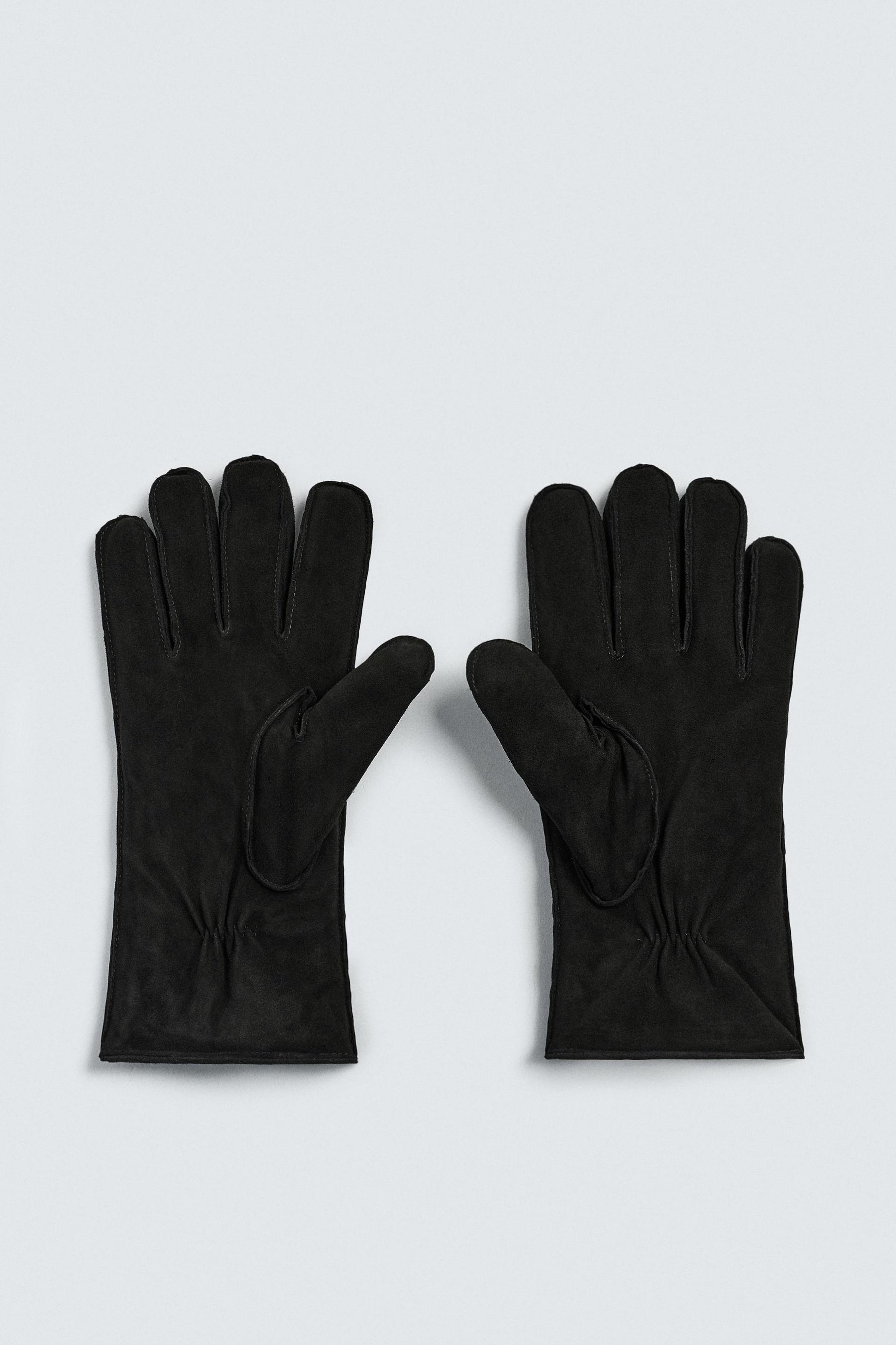 CONTRAST LEATHER GLOVES - Image 4