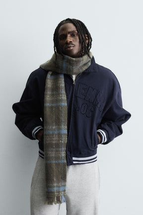 BRUSHED CHECK SCARF - Image 1