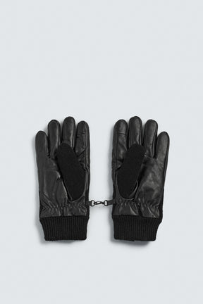 CONTRAST KNIT LEATHER GLOVES - Image 2
