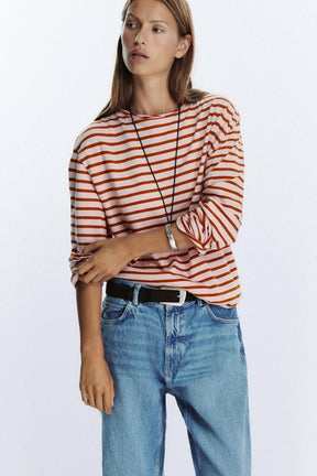 STRIPED COTTON T-SHIRT