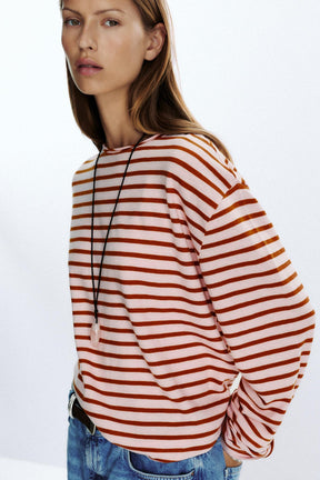 STRIPED COTTON T-SHIRT