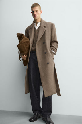 DOUBLE-BREASTED WOOL BLEND COAT WITH BELT - Image 6