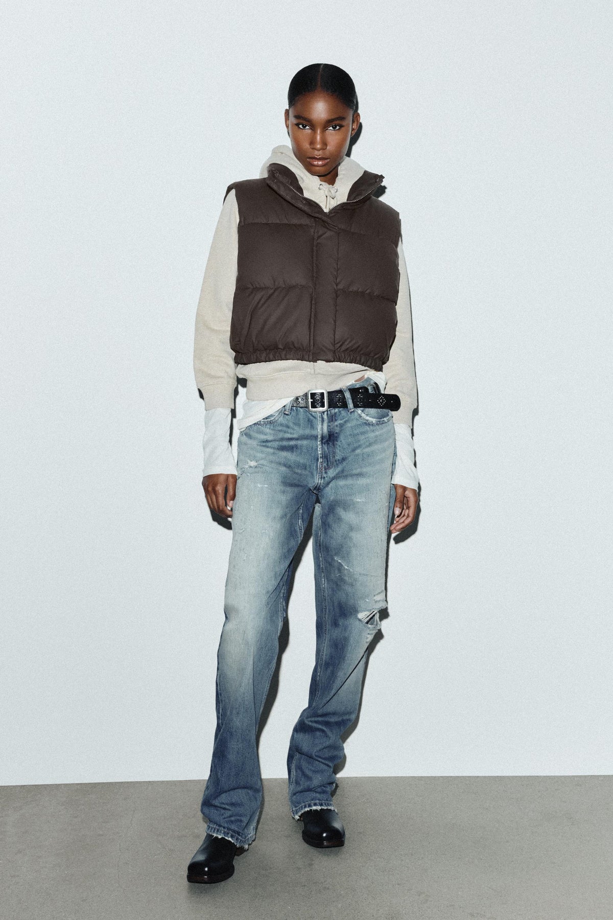 RUBBERISED PADDED GILET - Image 1